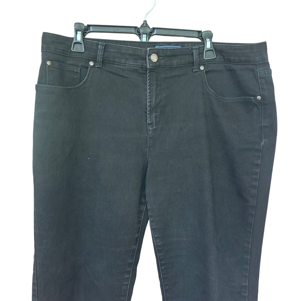 Charter Club Skinny Ankle Jeans Womens 16 Black Stretch Denim Mid Rise